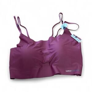 Lucky Brand Rose Color Logo Adjustable straps Seamless Bralette Size S